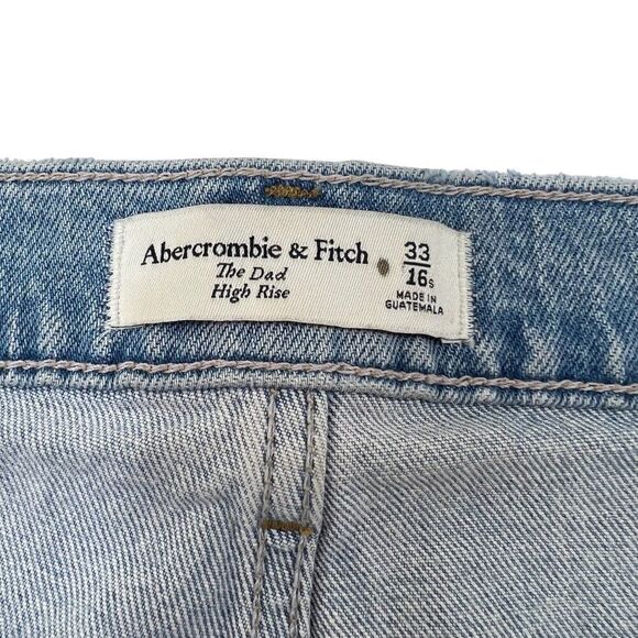 Abercrombie & Fitch The Dad High Rise Crossover Button Fly Jeans Size 33 - Picture 4 of 9